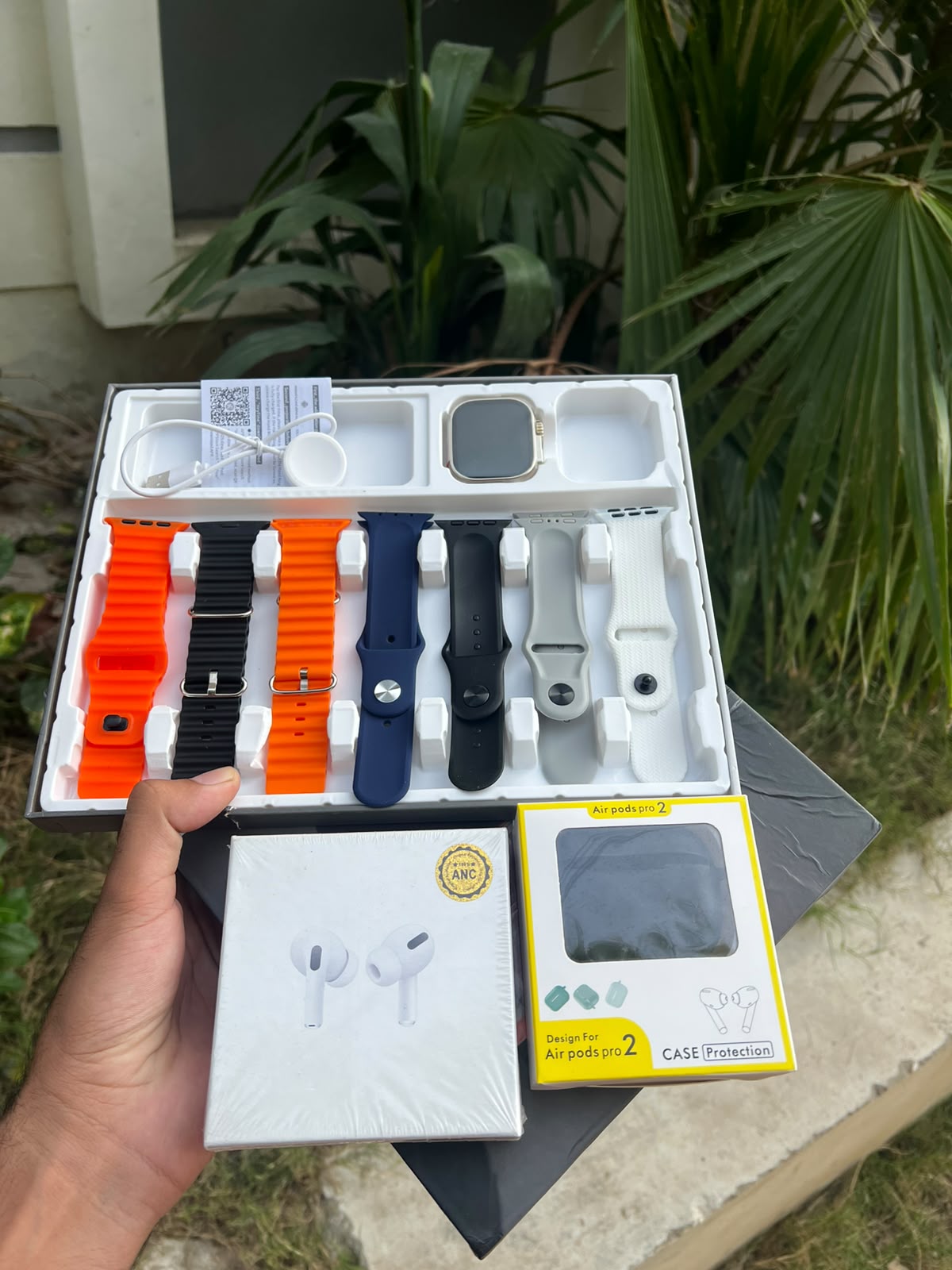 Ultra 3-in-1 Combo Deal: Smart Watch + ANC Earbuds + Protective Case + 7 Straps